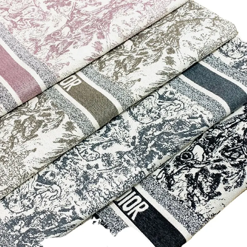 Vải Nhà cung cấp thiết kế hoa dệt Polyester cotton Tiger Jacquard vải cho Tote Túi