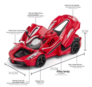 รถโมเดลโลหะ Ferr-ariFXX K ขนาด 1:24 รถไฮเปอร์คาร์สำหรับสะสม พร้อมรายละเอียดภายใน ขนาด 20×8 ซม. - Product Image 4