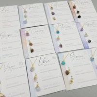 Collier personnalisé avec pendentifs délicats en cristal brut du zodiaque, bijoux en pierres précieuses de naissance, cadeau pour la meilleure amie