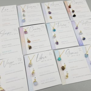 Collana Personalizzata con Ciondoli Zodiacali in Cristallo Grezzo, Gioiello con Pietra Portafortuna, Regalo <span class=keywords><strong>per</strong></span> Migliore Amica - Product Image 4