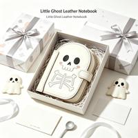 Individuelles Niedliches Totenkopf-Notizbuch aus PU-Leder, Kreatives Gestanztes Hardcover-Journal für Schreibwaren-Sammlungen