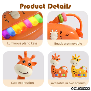 Phim Hoạt Hình Mới Tùy Chỉnh Bàn Phím Âm Nhạc Piano Bé Montessori Cảm Giác Giường Chuông Âm Nhạc Đồ Chơi Với Ánh Sáng Nhấp Nháy Cho 0-6 6-12 Tháng - Product Image 4