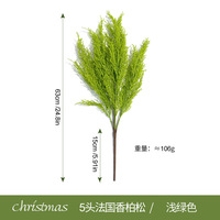 5 Têtes Salon Maison Bonsaï Décoration Ornement Artificielle Plante Verte Bundle Cyprès Branche De Pin