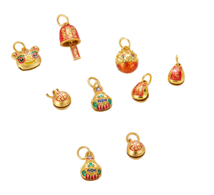 Electroplated Metal Small <strong>Bells</strong> Handmade DIY Souvenir Bracelet with Animal Style Burnt <strong>Blue</strong> Weaving Hand Rope Beads Runqi Brand - Product Image 6