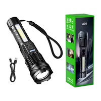 Nouvelle Lampe Torche Laser Blanche Télescopique Rechargeable USB à Zoom LED Haute Luminosité avec Avertissement pour Camping et Extérieur