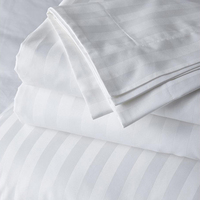 Ensemble de literie 100% coton, taies d'oreiller rayées de 3 cm, linge de lit d'hôtel
