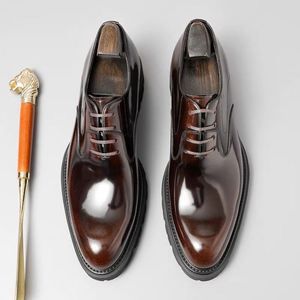Zapatos de Vestir Formales de Cuero Vacuno Clásico de Alta Gama para Hombre, Zapatos de Cuero Sin Cordones Ligeros y Antideslizantes - Product Image 3