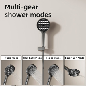 Aluminum Gun Gray Concealed Wall <b>Shower</b> Set Linear Rain Head Corrosion Prevention <b>Portable</b> Bath Hardware - Product Image 3