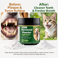 Poudre dentaire OEM pour chiens et chats – Complément de soin buccal pour une haleine fraîche et la santé des dents