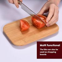 Récipients de stockage des aliments en verre avec couvercles en bambou, lot de 4 récipients en verre pour la préparation des repas Boîte à lunch Bento