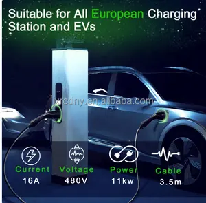 2024 Hete Verkoop Europese Markt Rdc 16a Level 2 Ac Evse Draagbare Ev 110-380V Elektrische Auto-Oplader Station