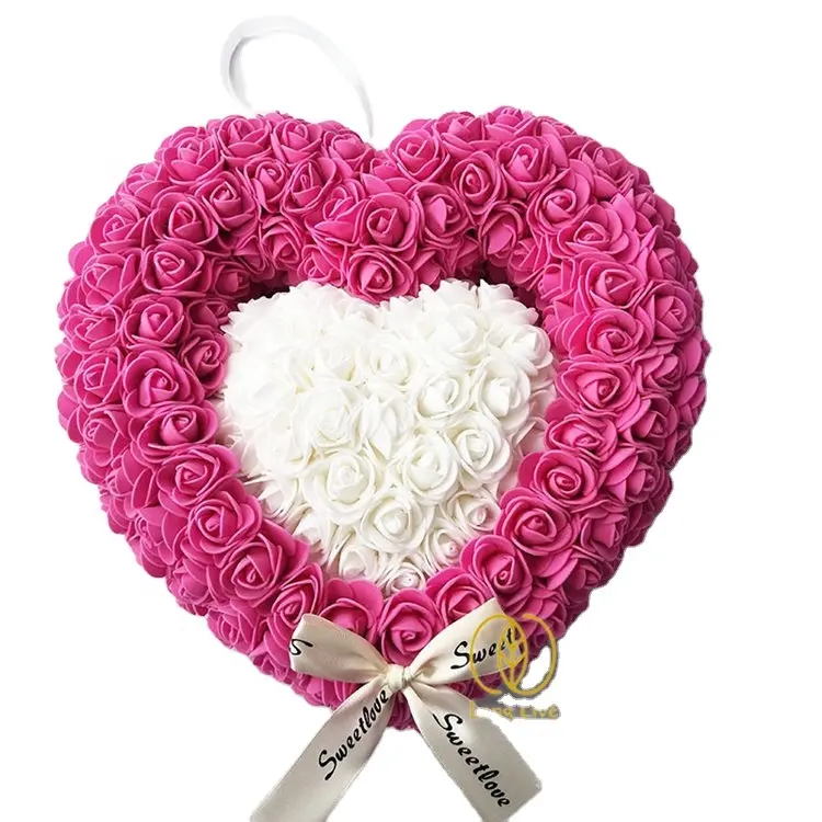 2024 Valentijnsdag Luxueus Cadeau Idee Handgemaakt Rose Teddybeer Moederdag 30Cm Pe Geconserveerde Roos Dubbel Hart