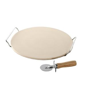 Set Pietra Refrattaria Rotonda Grande da 13 Pollici <span class=keywords><strong>per</strong></span> <span class=keywords><strong>Pizza</strong></span>, con Rotella Tagliapizza e Supporto <span class=keywords><strong>per</strong></span> Servire, Ideale <span class=keywords><strong>per</strong></span> Forno e Griglia Esterna - Articolo Caldo del Momento - Product Image 2