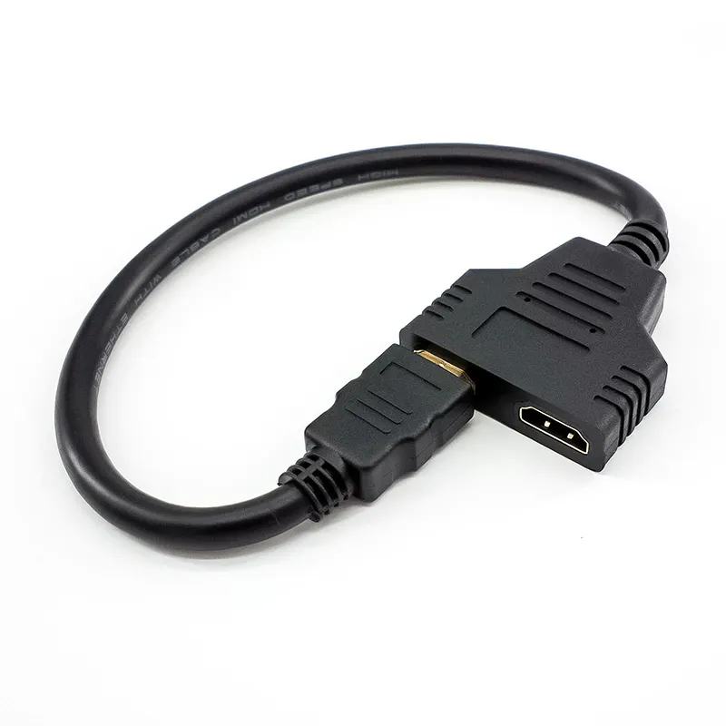 Cordon de câble répartiteur HDMI 1 en 2 sorties de haute qualité 1 mâle à double 2 femelle câble adaptateur répartiteur vidéo HDMI 1x2 pour TV