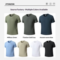 T-shirts unis personnalisables en gros avec logo imprimé, unisexe, en spandex, col rond, décontractés, à manches courtes, vente en gros
