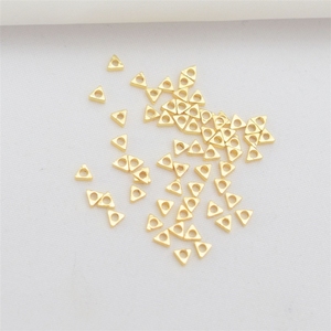 Cuentas pequeñas de oro roto con baño de oro de 18K, triangulares de 14K, pulsera trenzada DIY, cuentas plateadas - Product Image 3