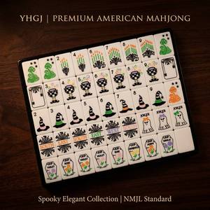 Nouvelles tuiles de <span class=keywords><strong>mahjong</strong></span> américaines en acrylique à double couche sur le thème des fantômes d'Halloween, en <span class=keywords><strong>noir</strong></span> <span class=keywords><strong>et</strong></span> <span class=keywords><strong>blanc</strong></span>, <span class=keywords><strong>mahjong</strong></span> de Noël - Product Image 2