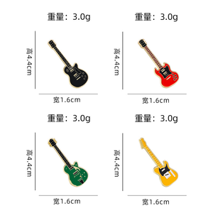 Nouvelle <span class=keywords><strong>broche</strong></span> émaillée Guitare Électrique, design personnalisé d'instrument de musique Violon, en alliage de zinc, artisanat métallique sur mesure - Product Image 2