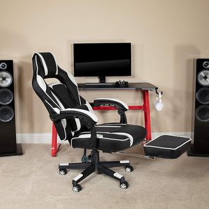 2025 chaud nouveau bureau élégant confortable Pvc luxe Pro Silla Cadeira <span class=keywords><strong>Gamer</strong></span> meilleur Massage blanc chaise de jeu avec repose-pieds - Product Image 5