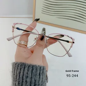 Occhiali fotocromatici Anti-luce blu, struttura in metallo a forma di <span class=keywords><strong>occhio</strong></span> di <span class=keywords><strong>gatto</strong></span>, fornitore di occhiali all'ingrosso, adatto a tutte le forme <span class=keywords><strong>del</strong></span> viso - Product Image 1