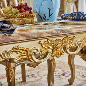 Bàn ăn bằng đá cẩm thạch Châu Âu khách sạn chạm khắc đặt cho phòng ăn - Product Image 3