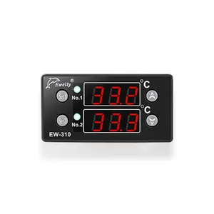 Ewelly EW-310 טמפרטורת בקר טמפרטורה כפולה תצוגת שלושה ממסר פלט עבור חממה