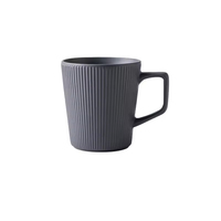 Offre Spéciale – Tasse à Café en Céramique Nordique Simple et Écologique, Grande Capacité 500 ml, Motif Rayures, Compatible Lave-Vaisselle et Micro-ondes, Réutilisable, Multi-usages