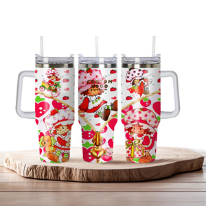 Tùy Chỉnh Thương Hiệu Logo 40Oz Thép Không Gỉ Nhiệt Cách Điện Cốc Dễ Thương Phim Hoạt Hình Màu Đỏ Dâu Tây Bánh Cô Gái Hộp Quà Tặng - Product Image 5