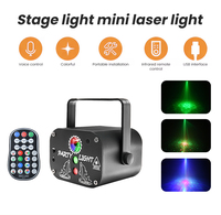 Luz de Discoteca Portátil USB Recargable con Láser Activado por Sonido, 60 Tipos de Patrones Láser para Bodas y DJ