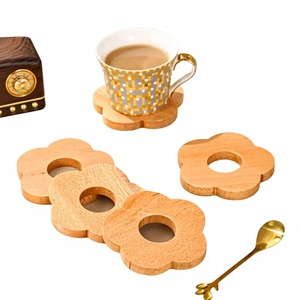 ชุดจานรองแก้วไม้รักษ์โลก ทำมือสไตล์เรียบง่าย สำหรับแก้วกาแฟ ชา แก้วมัค ร้านอาหาร บาร์ ตกแต่งบ้าน - Product Image 1
