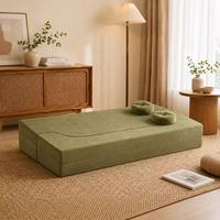 Canapé-lit convertible moderne en chenille vert mousse 2 places, pliable, compressé sous vide, pour la maison et le bureau