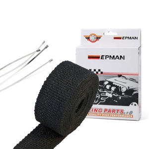 EPMAN nero Turbo collettore di calore di scarico termico nastro con acciaio cravatte 2 "X10meter EP-WR21BK - Product Image 1