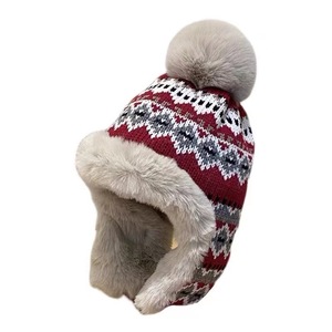 Bonnet de ski doublé en polaire pour femme, chapeau chaud d'hiver coupe-vent avec protection pour les oreilles, chapeau en laine taille adulte - Product Image 5