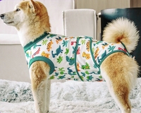 Combinaison de récupération post-opératoire pour chien, imprimée, avec fermeture auto-agrippante sur le ventre, ouverture pour la queue, anti-léchage, respirante, collier de protection, OEM