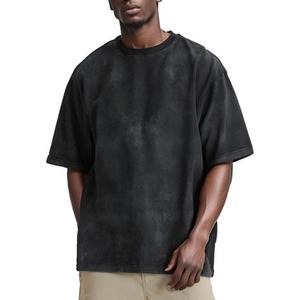 Camiseta al por Mayor Personalizada, Estilo Lavado Ácido, Extragrande, Diseño Urbano, Desgastada, con Tachuelas, Estampado Vintage, Tejida - Product Image 1