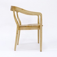 Chaise de salle à manger en bois massif, chaise à dossier ouvert en forme de cercle, chaise d'appoint en bois de caoutchouc massif non fini pour la maison et la cuisine