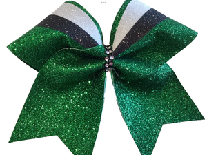 Ensemble de nœuds à paillettes Kelly Green de 7 pouces nœud de cheveux d'usine personnalisé pour fille Cheer <span class=keywords><strong>Boutique</strong></span> techniques imprimées pour pom-pom girl - Product Image 2