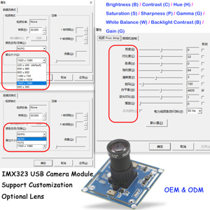 Oem 2MP IMX323 1/2 9 inch FF CMOS cảm biến USB tele máy ảnh mô-đun 1080p 30fps <span class=keywords><strong>WDR</strong></span> góc rộng Robot máy ảnh mô-đun - Product Image 4