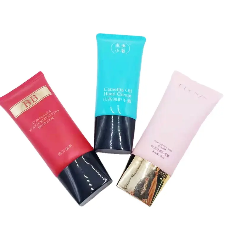 Red Pink BB Cream Container Packaging Plastic Large Tube 10ml-500ml With Flip Cover Custom Cosmetic Tube With Private Logo