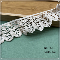 Dentelle en coton élastique, dentelle en coton crochetée, dentelle à volants pour vêtements