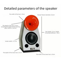 KYYSLB HIFI Fever Amplifier Speakers Morning Glory 8 Inch Two-way Large Bookshelf High Fidelity Home Audio Speaker Pair