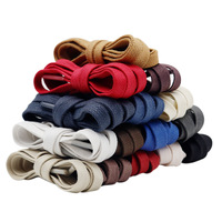 Lacets plats en coton ciré personnalisés de 8 mm, couleur unie - Lacets plats cirés de qualité supérieure pour baskets blanches et chaussures en toile, vente en gros
