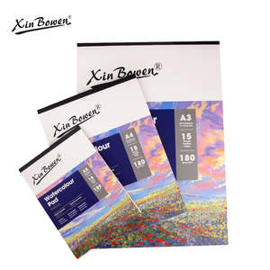 Xin Bowen grosir A3 A4 A5 180 Gsm 15 lembar terbesar buku gambar cat air kustom Logo buku lukisan artis untuk anak-anak - Product Image 4