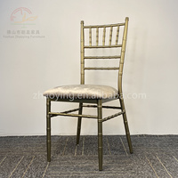 Bonnes ventes chaises Chiavari dorées à cadre en aluminium de conception démontable empilable au prix d'usine utilisation d'un banquet d'événement
