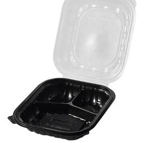 Sin BPA, negro, transparente, 1/3 compartimentos, contenedor para llevar, carcasa de almeja, contenedores de alimentos para <span class=keywords><strong>microondas</strong></span>, reciclables y reutilizables - Product Image 2