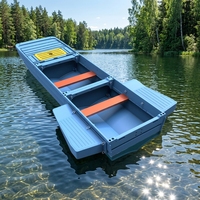 Bateau pliable en LDPE pour 3 personnes, modulaire, avec compartiments de flottabilité supérieurs, pont épaissi, robuste, antidérapant, écologique, recyclable, grand modèle pour la patrouille