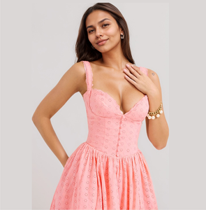 Abiti da sera in Chiffon lunghi personalizzati eleganti da donna rosa caldo - Product Image 2