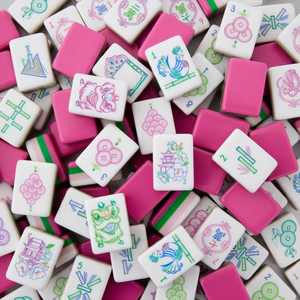 Fichas de Mahjong Personalizadas, Juego de Mahjong Americano de Lujo, Acrílico de 4 Capas, Fichas de Mahjong Rosa Oh My Pink OMM, 1 Juego Grabado, Moderno, de Viaje, 160 - Product Image 1