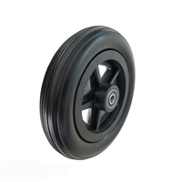 Nouvelle roue en mousse PU de 6 pouces, pneu anti-crevaison, jante en plastique, roulement à billes, capacité de charge de 50 kg, noire, pour fauteuil roulant/robot/restaurant/entrepôt