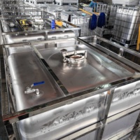 Réservoir IBC en acier inoxydable SS304 personnalisable, chauffable, en forme de cube, 1000L-2000L, pour stockage d'azote liquide, conforme aux normes européennes, prix usine